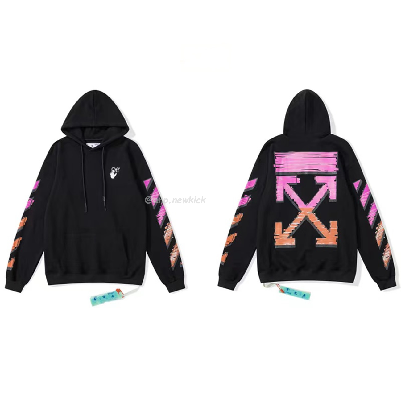 Off White Marker Hoodie Black Fuchsia Red Beige (9) - newkick.vip